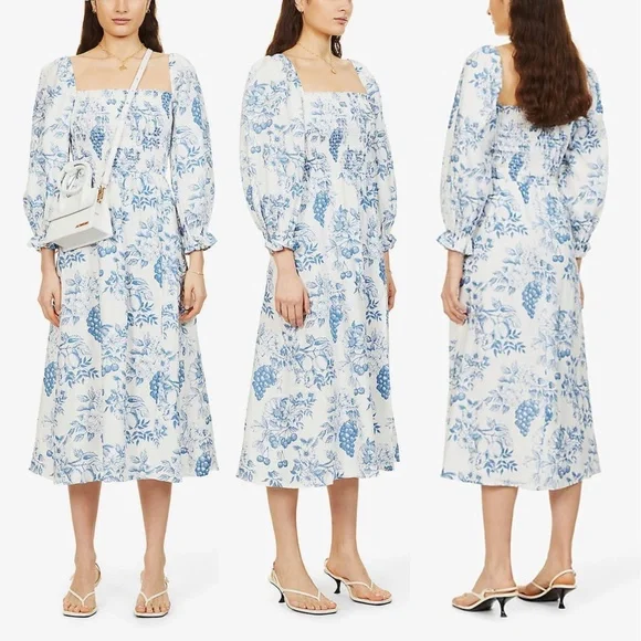 NEW Reformation Gitane Linen Dress Corsica Small - Picture 5 of 17